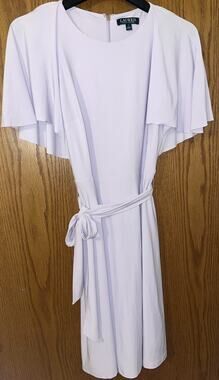 Lauren Ralph Lauren Faux Wrap Seath Dress Women's Size 6 Light Purple, Lined